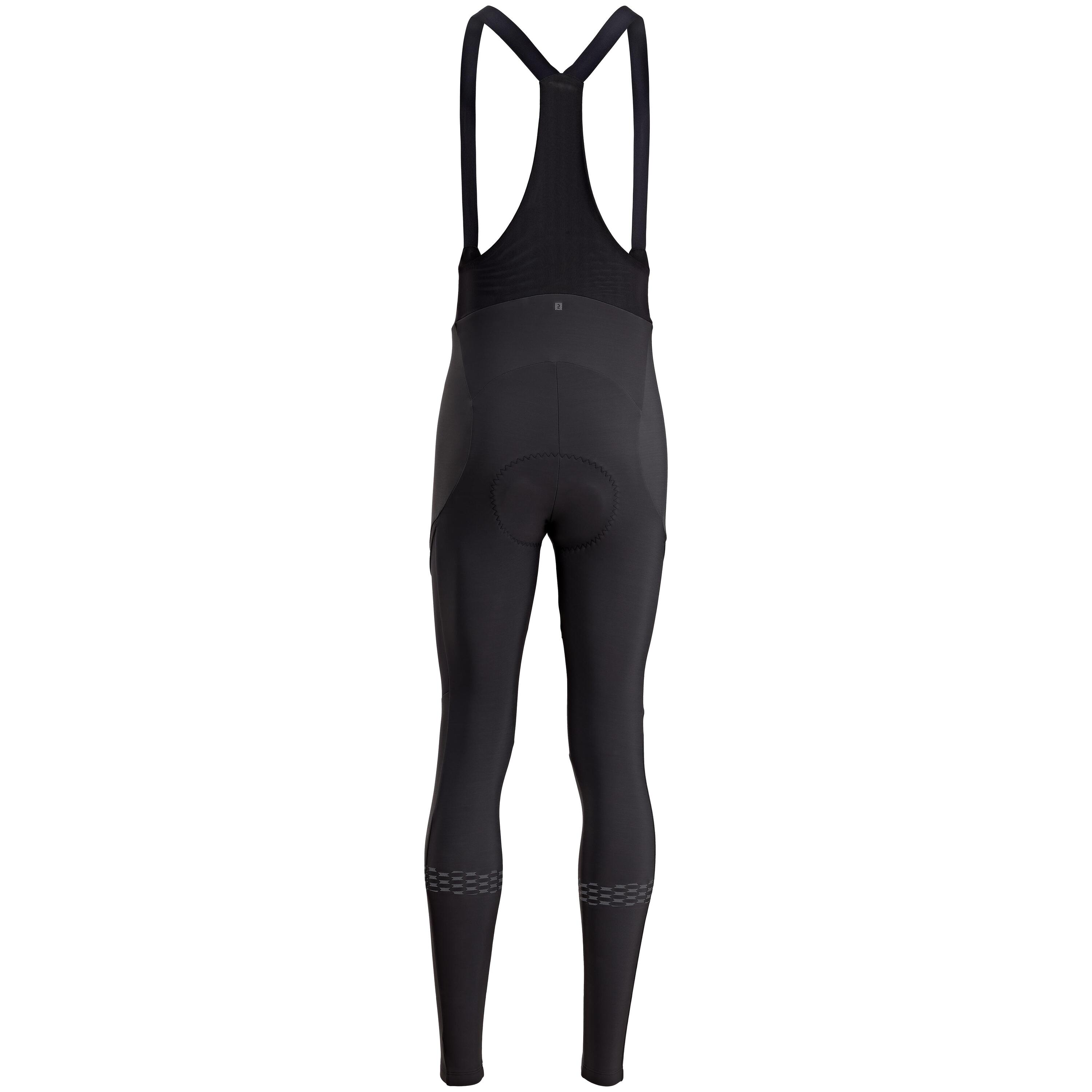 Women's Winter Road Cycling Bib Tights Racer - Black 2/3