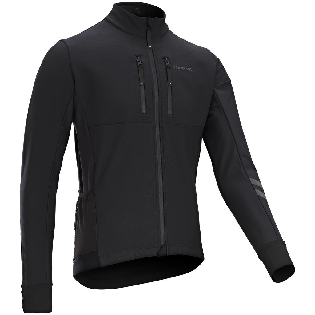 Fahrrad Winterjacke Rennrad Endurance Herren schwarz/braun 