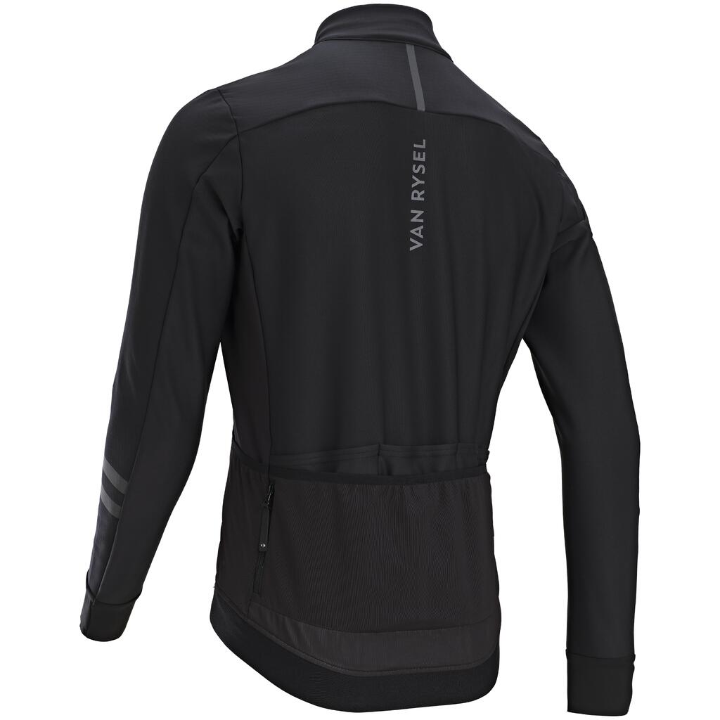 Fahrrad Winterjacke Rennrad Endurance Herren schwarz/braun 