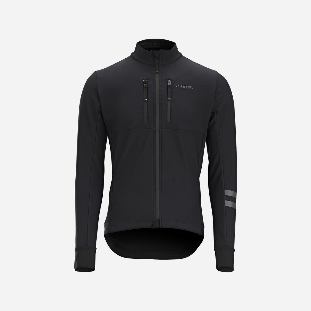 Fahrrad Winterjacke Rennrad Endurance Herren schwarz/braun 