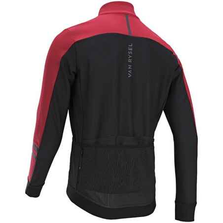 Vyriška žieminė plento dviračių sporto striukė „Endurance“, juoda ir tamsiai raudona