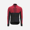 Vīriešu šosejas riteņbraukšanas ziemas jaka “Endurance”, melna/vīnsarkana