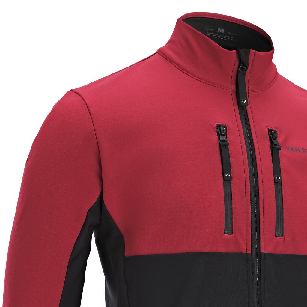 Fahrrad Winterjacke Herren Rennrad - Endurance schwarz/dunkelrot