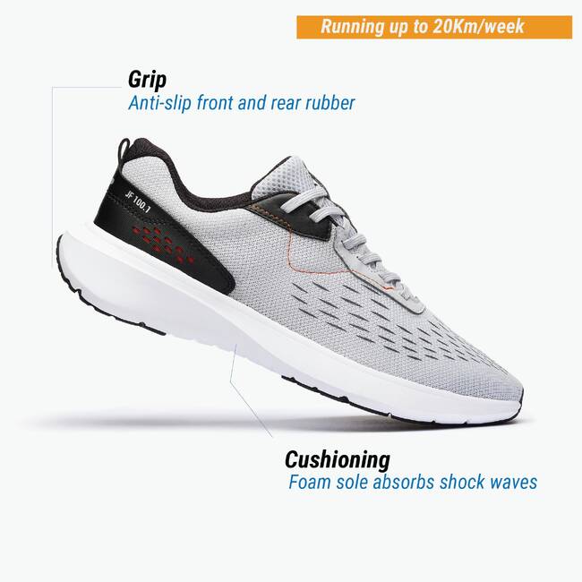 Men Running Shoes Run 100 - Grey
