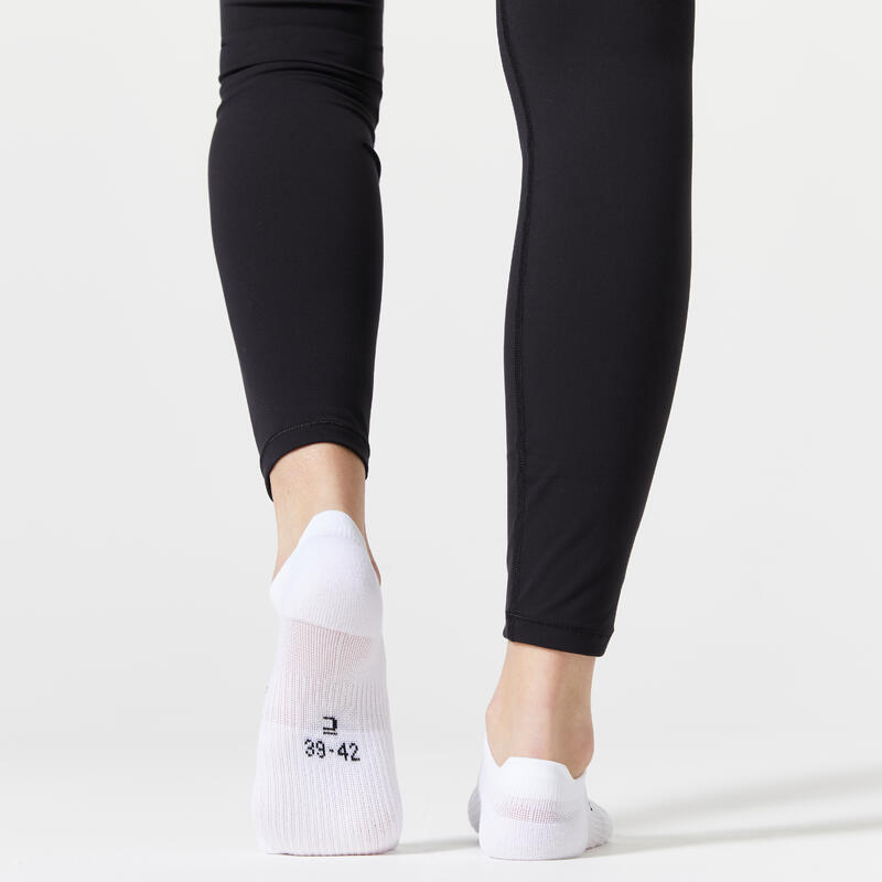 Chaussettes invisibles imprimées noires et blanches fitness cardio training x 3