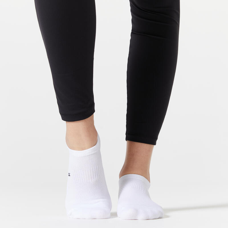 Chaussettes invisibles imprimées noires et blanches fitness cardio training x 3