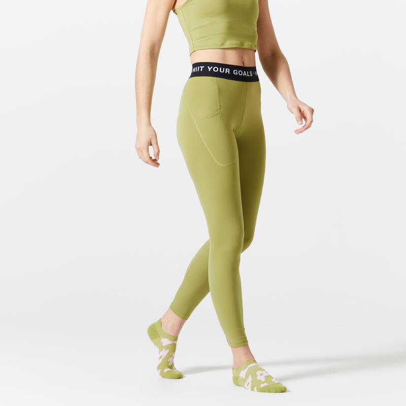 Meias Invisíveis de Fitness Estampado Verde/Rosa (3 Pares)