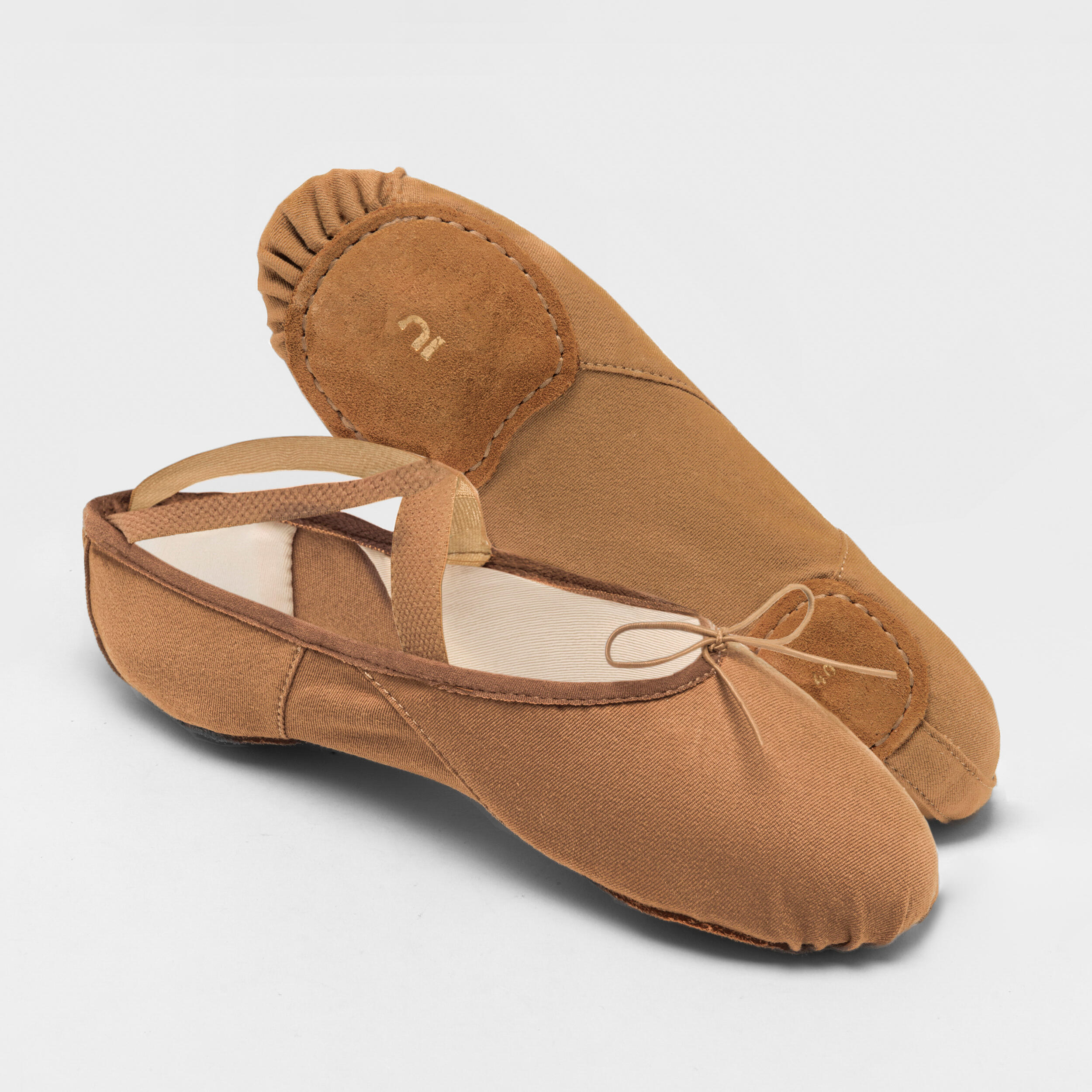 Split-Sole Stretch Canvas Demi-Pointe Ballet Shoes - Caramel 5/6