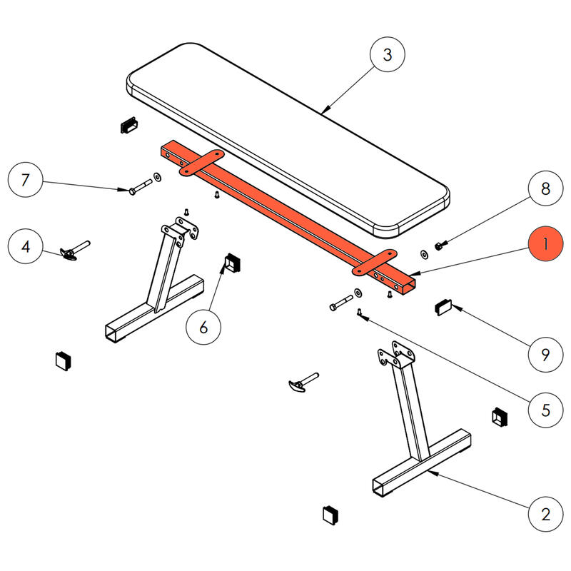 Konstrukce zádové opěrky lavice Bench 100