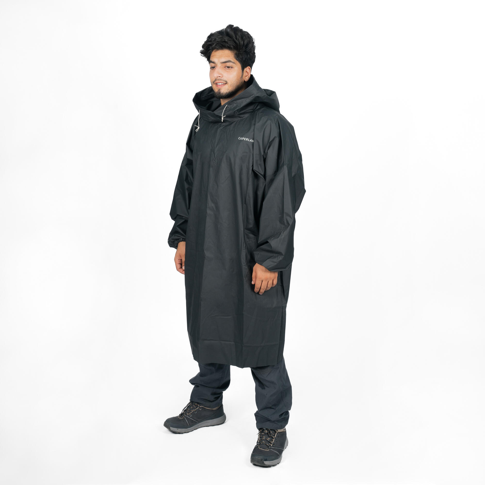 Adult Rain Pocket Poncho Black With Storage Pouch