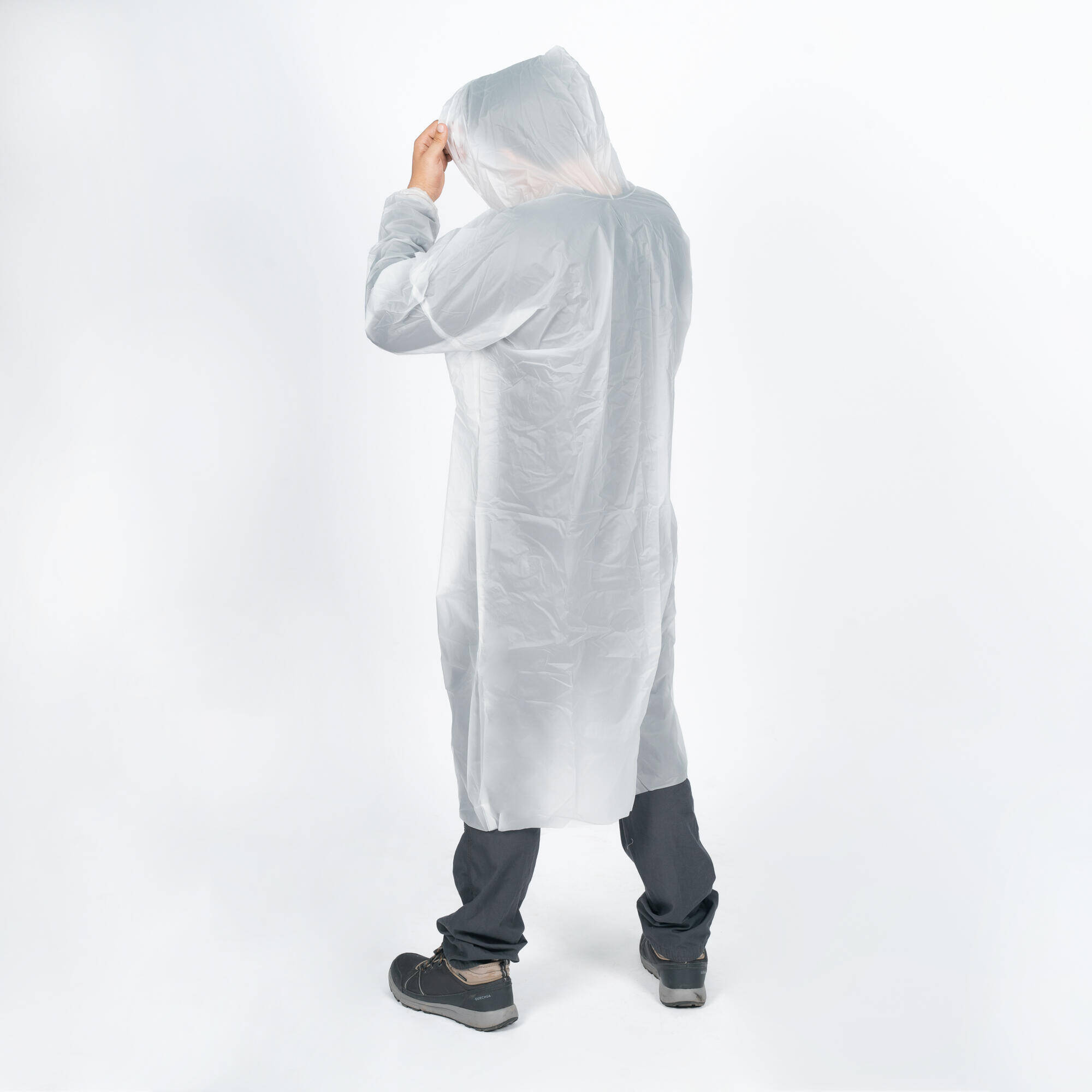 Adult Rain Pocket Poncho Transparent -  2