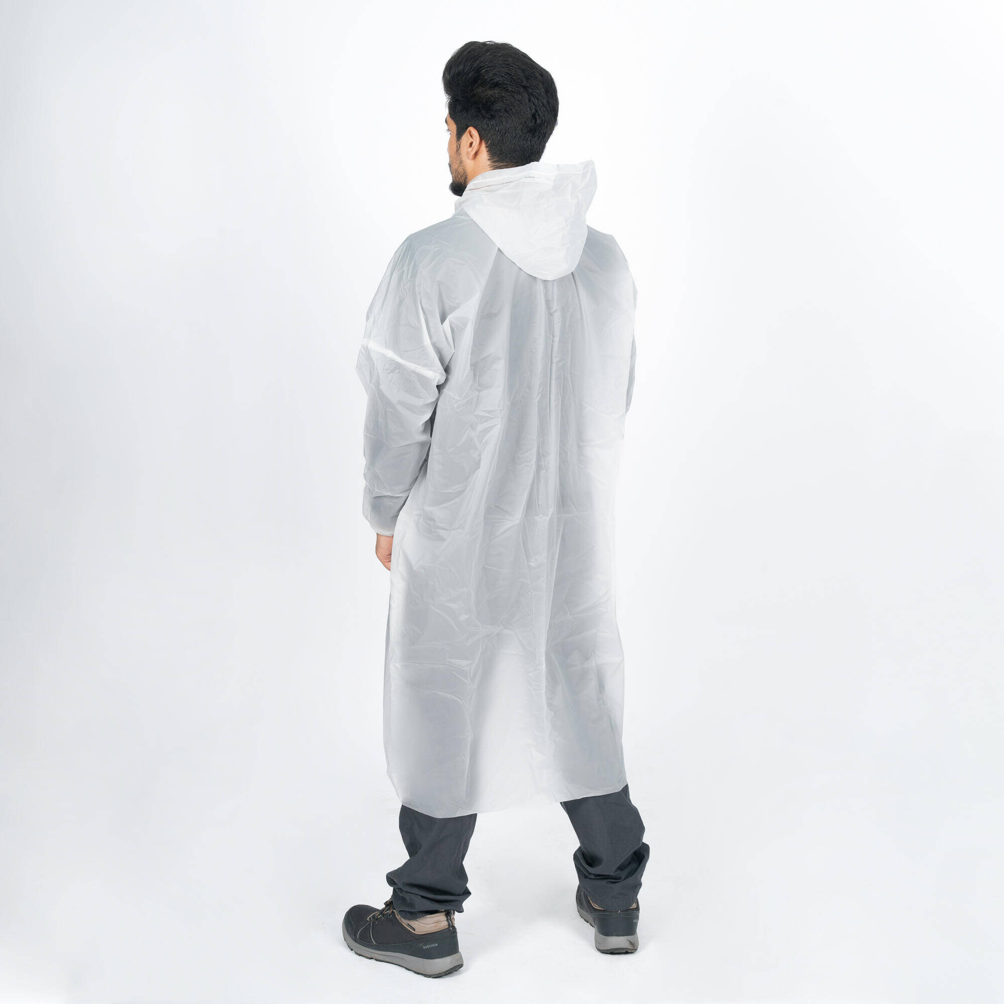 Adult Rain Pocket Poncho Transparent -  5