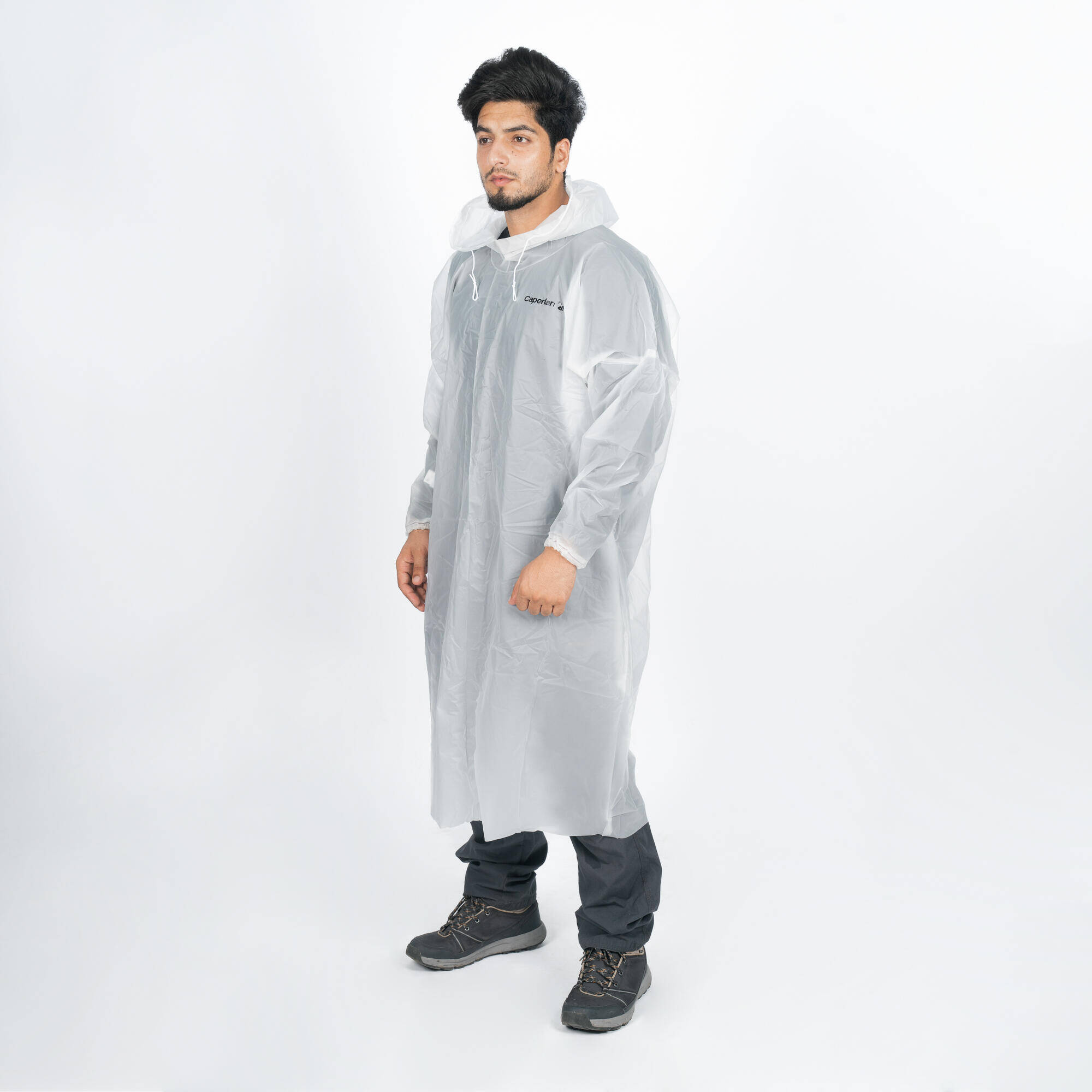 Adult Rain Pocket Poncho Transparent -  1