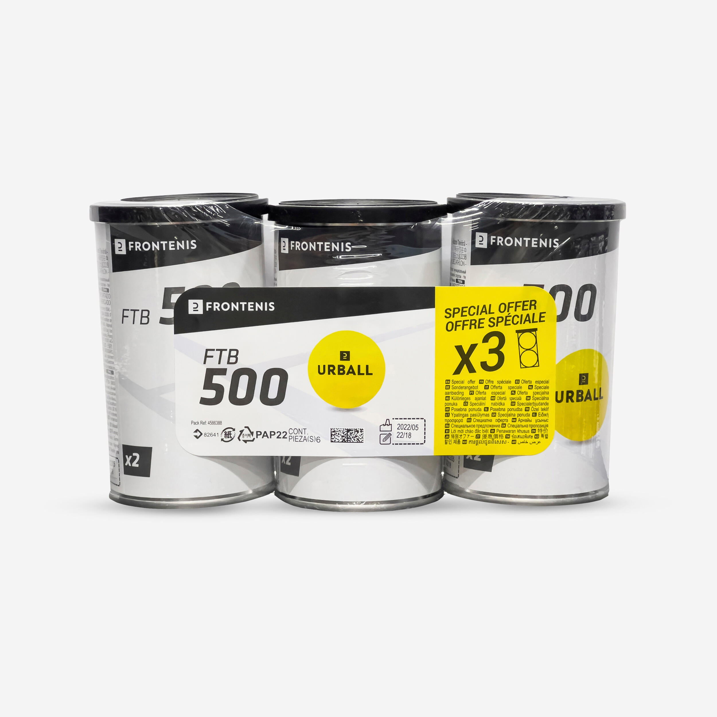 Urball - Tri Pack Balle Frontenis Jaune Ftb 860 - Balle De Frontenis - Padel Beach Tennis - Jaune - Taille Unique - Decathlon