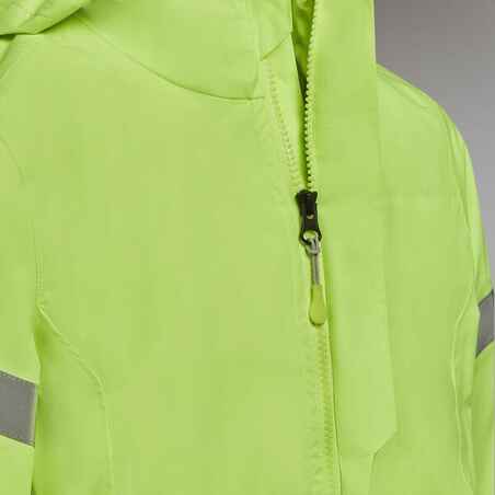 Kids' Hi-Viz Waterproof Cycling Jacket 500 - Yellow