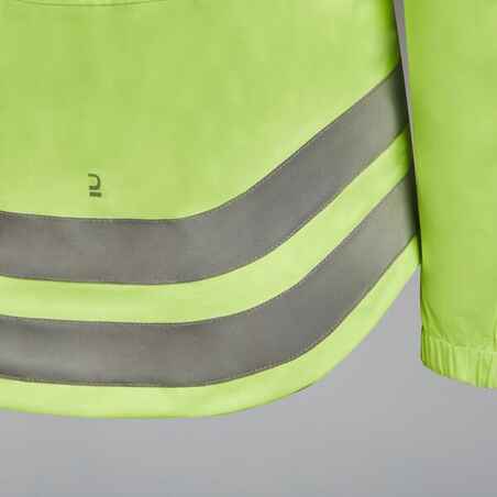 Kids' Hi-Viz Waterproof Cycling Jacket 500 - Yellow