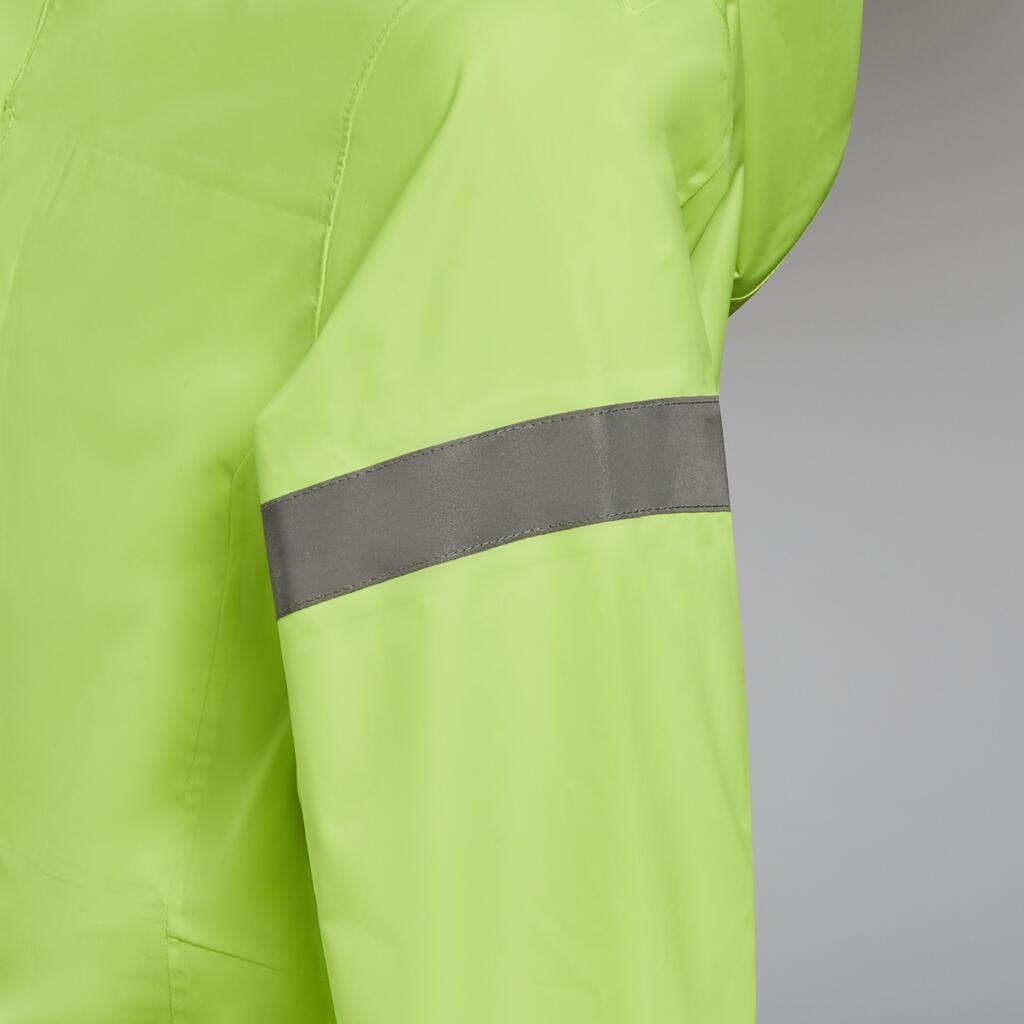 Kids' Hi-Viz Waterproof Cycling Jacket 500 - Yellow