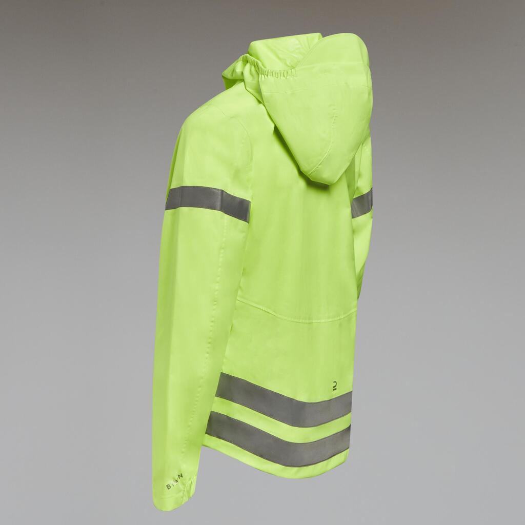 Kids' Hi-Viz Waterproof Cycling Jacket 500 - Yellow