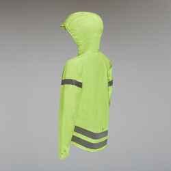 Kids' Hi-Viz Waterproof Cycling Jacket 500 - Yellow