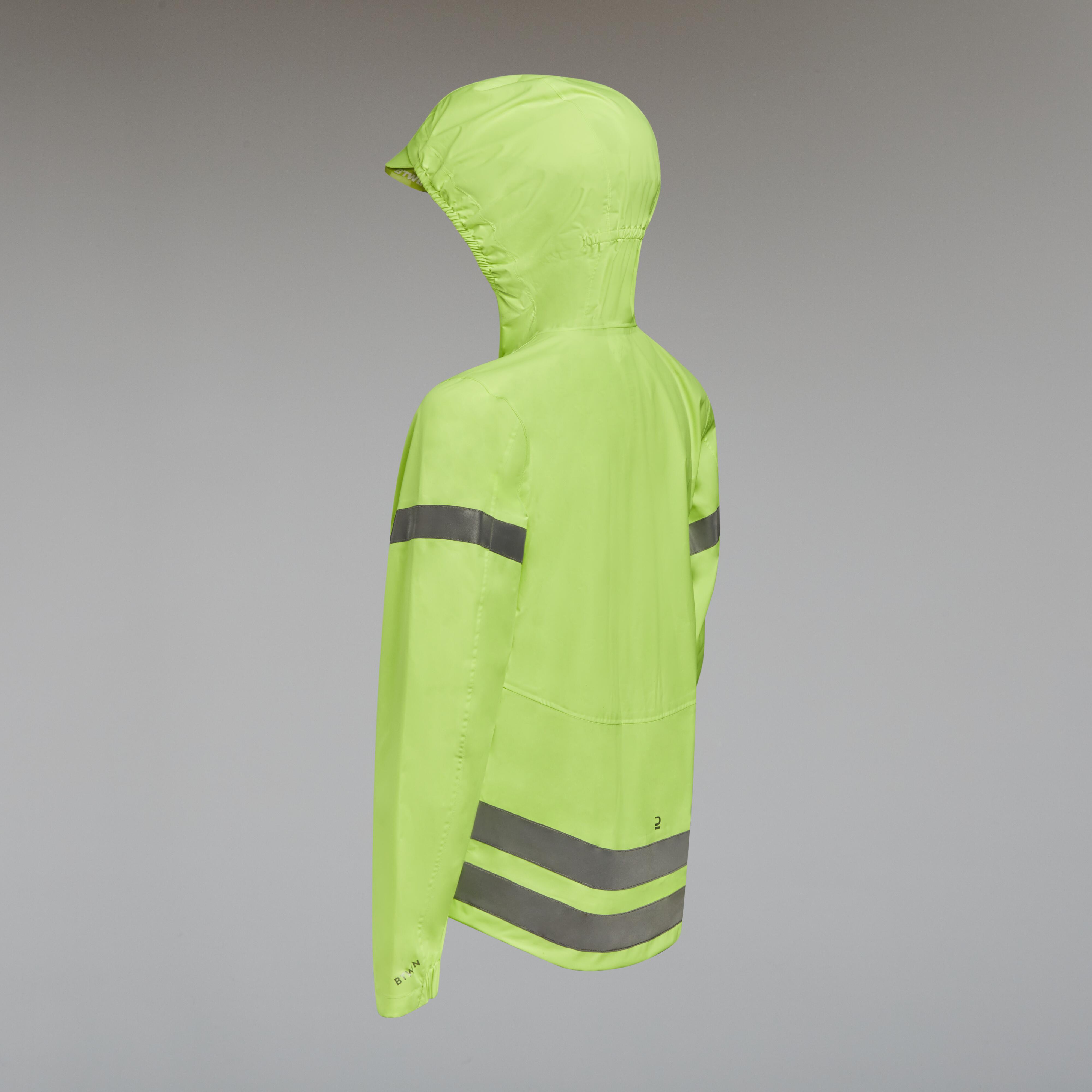 VESTE VELO 500 ENFANT PLUIE JAUNE HAUTE VISIBILITE BTWIN Decathlon