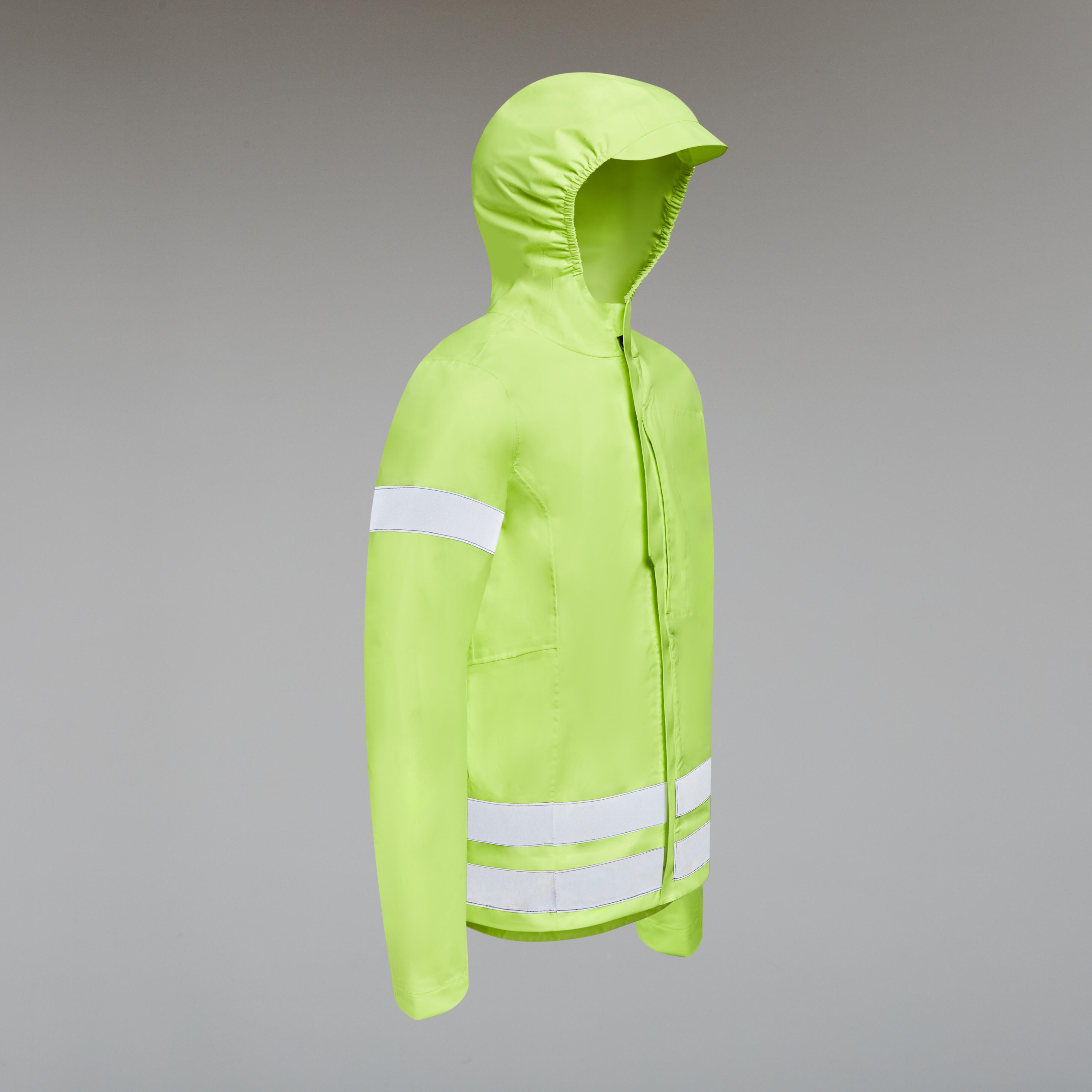 500 CHILDREN'S HIGH-VISIBILITY YELLOW RAIN JACKET