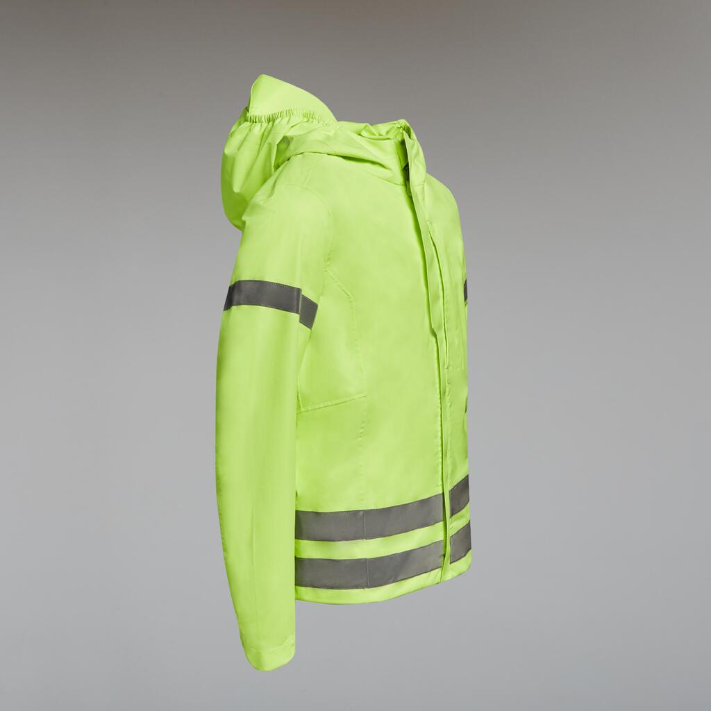 Kids' Hi-Viz Waterproof Cycling Jacket 500 - Yellow