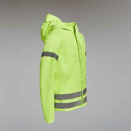 Kids' Hi-Viz Waterproof Cycling Jacket 500 - Yellow