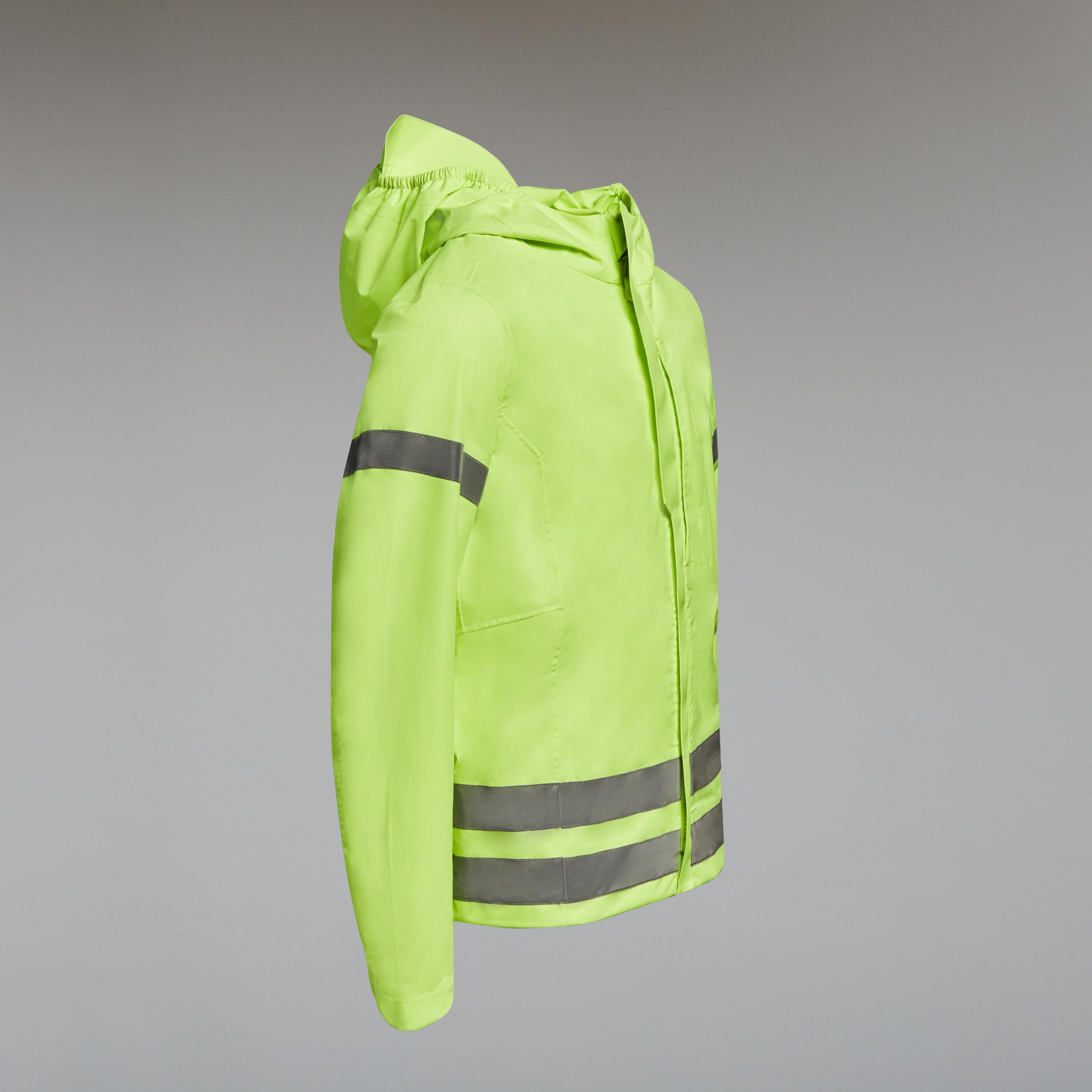 Kids' Hi-Viz Waterproof Cycling Jacket 500 - Yellow 2/11