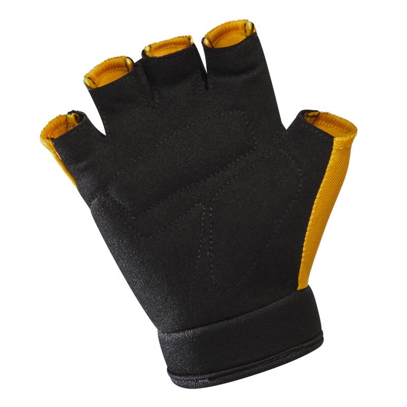 Kids' Cycling Fingerless Gloves - Yellow