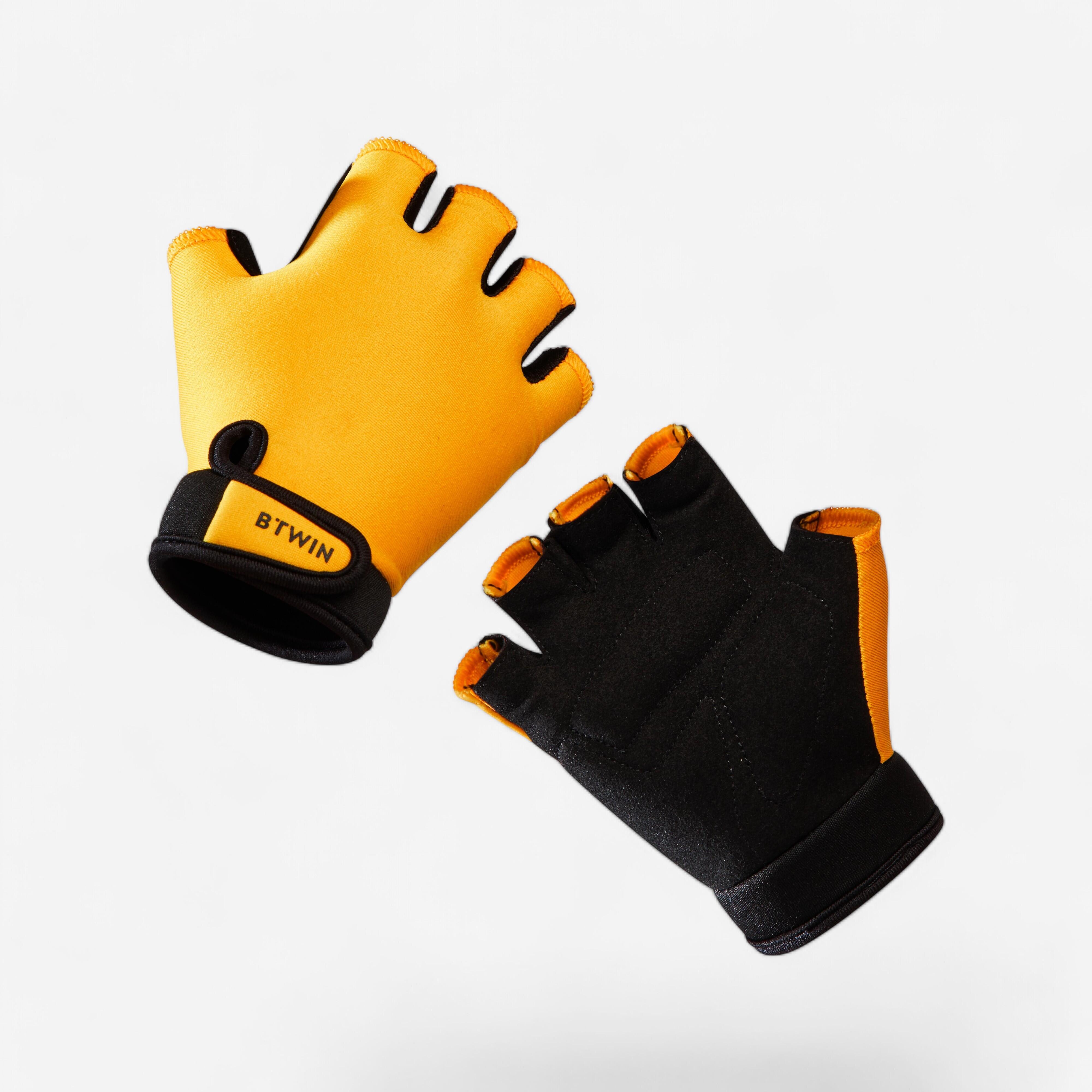Btwin - Gant Mitaine Velo Enfant Jaune - Mitaines - Velos Et Equipements Enfant - Jaune-noir-orange - 3 À 4 Ans - Decathlon