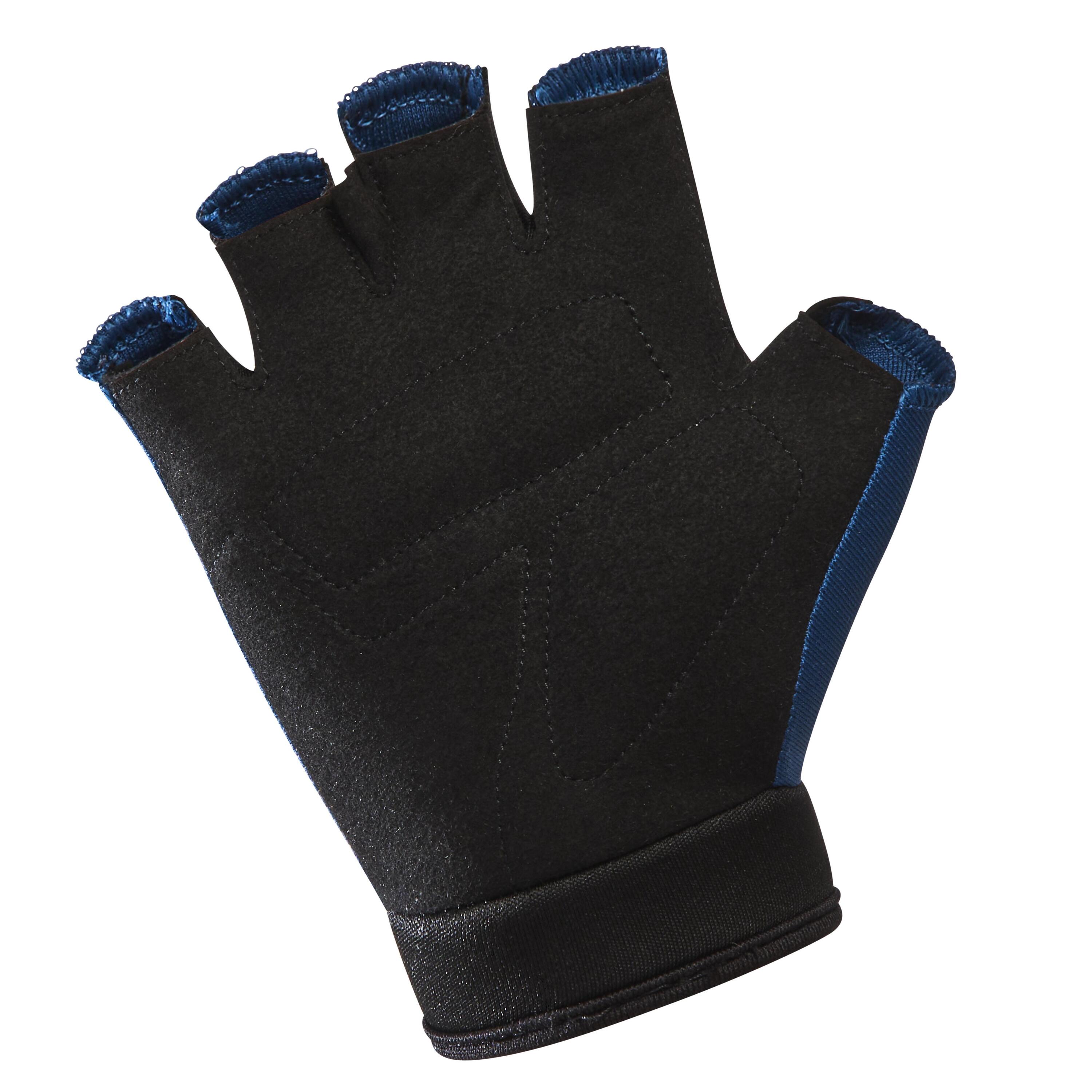 Kids' Cycling Fingerless Gloves - Blue 3/4