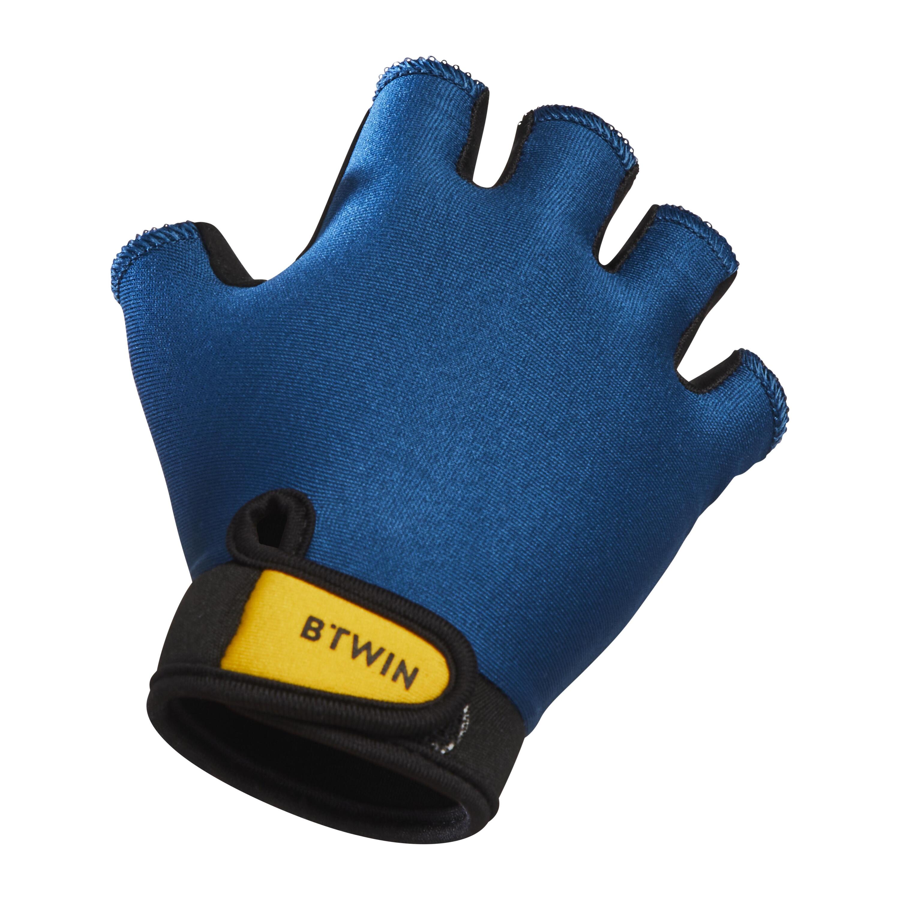 Kids' Cycling Fingerless Gloves - Blue 2/4