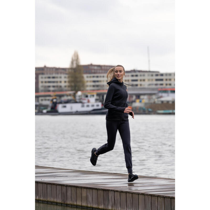 Warme joggingbroek voor dames Jogging 500 zwart