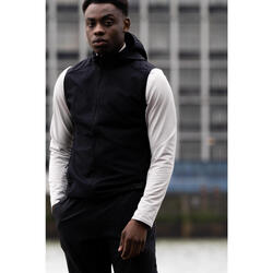 Veste coupe vent sans manche de running Homme KIPRUN Run 100 Noire KALENJI Decathlon