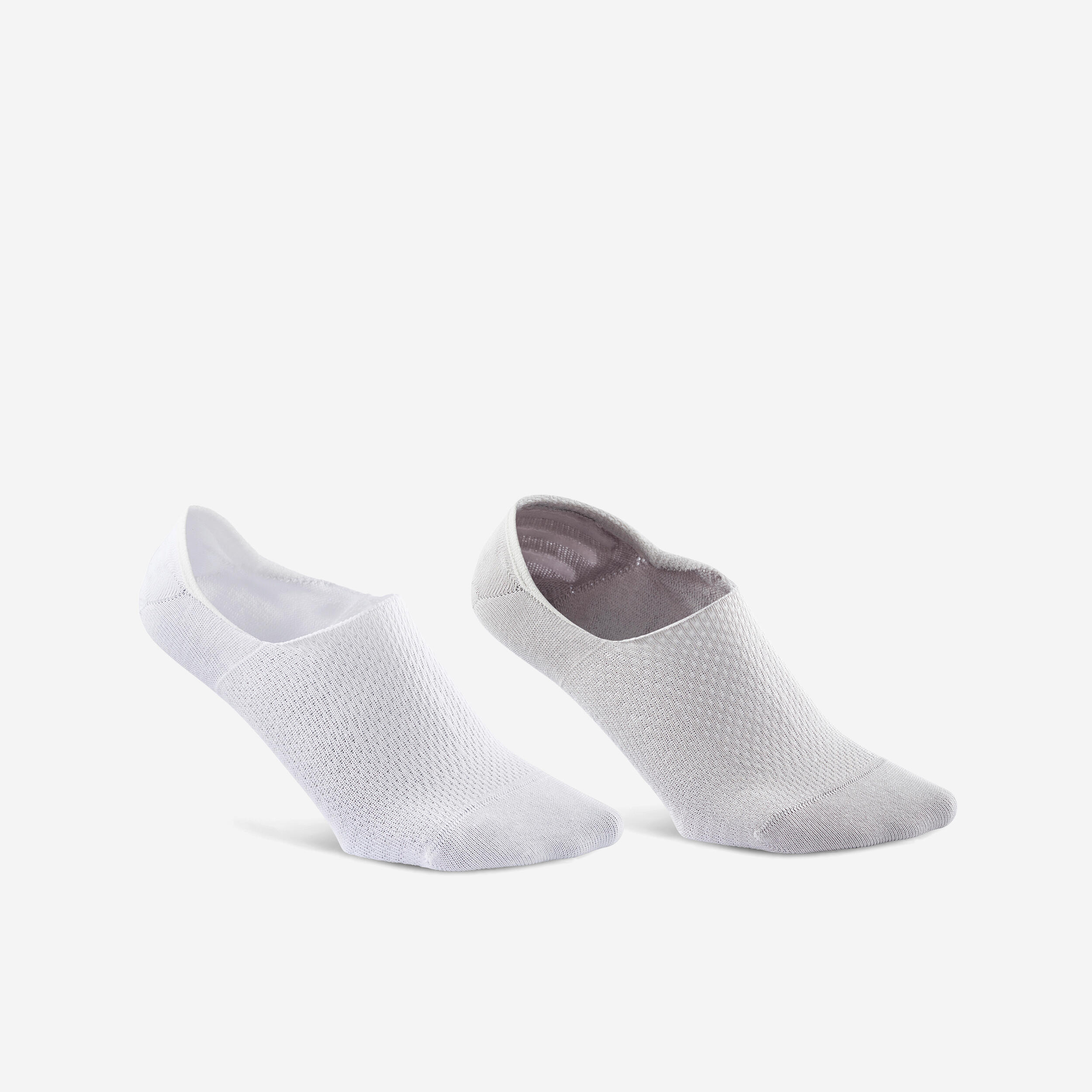chaussettes de marche invisibles blanches grises - lot de 2 paires - newfeel