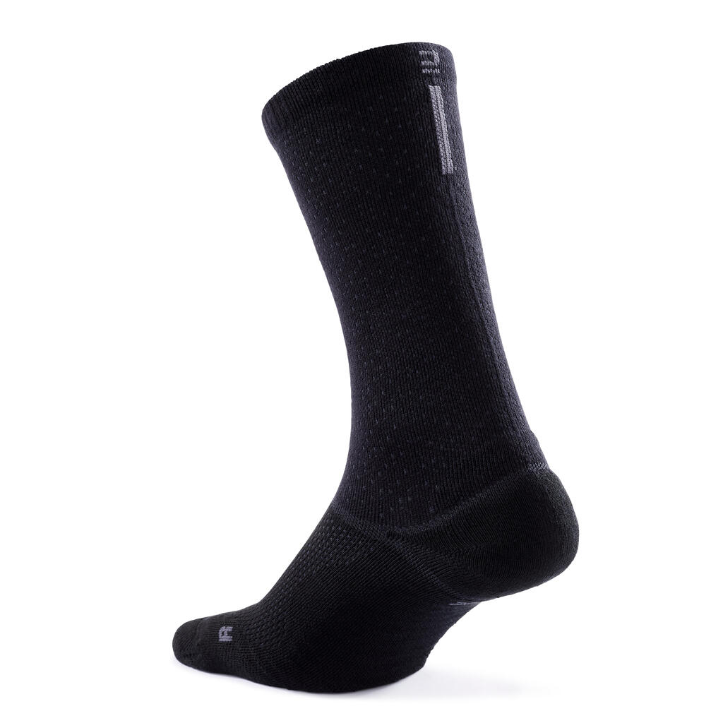 Vysoké ponožky Deocell 2 páry Héritage2 Decathlon bielo-čierne