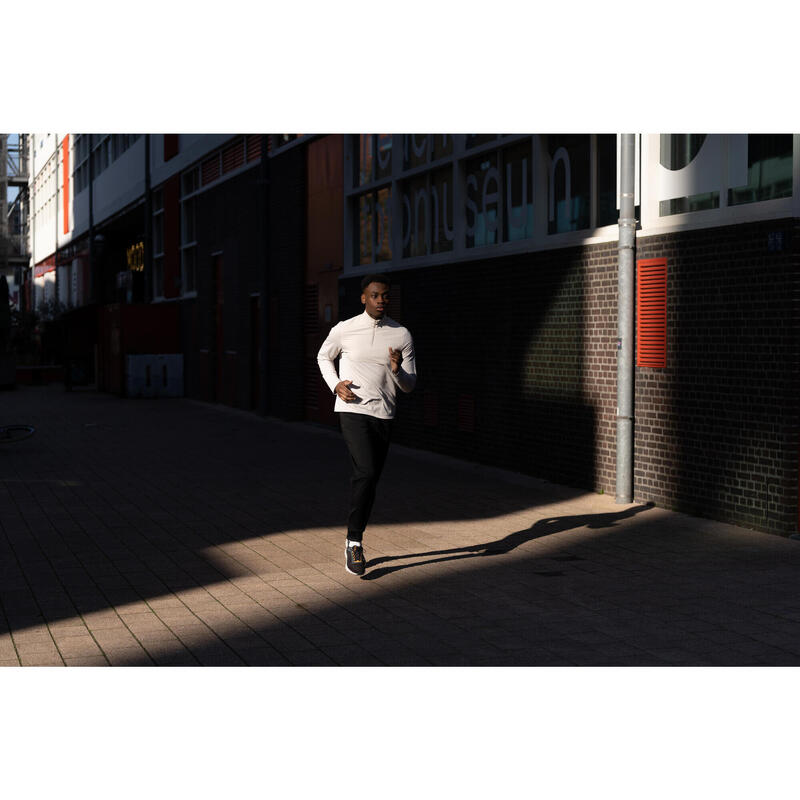 Pantalon Călduros Warm 100 Alergare jogging Negru Bărbați