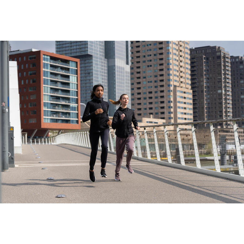 Laufjacke Damen mit Kapuze - Jogging 500 warm schwarz 
