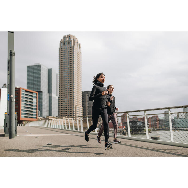 Laufjacke Damen mit Kapuze - Jogging 500 warm schwarz 
