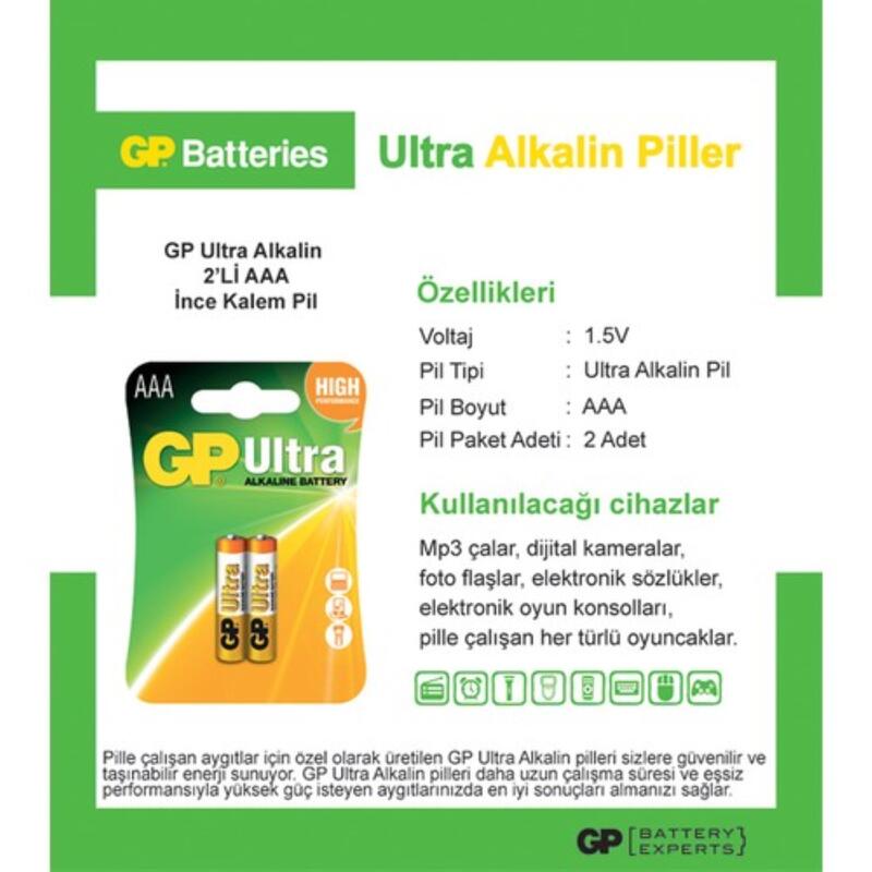 2'li Pil - GP Ultra Alkalin AAA x2
