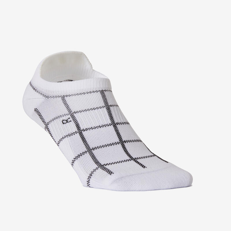 Chaussettes invisibles imprimées noires et blanches fitness cardio training x 3