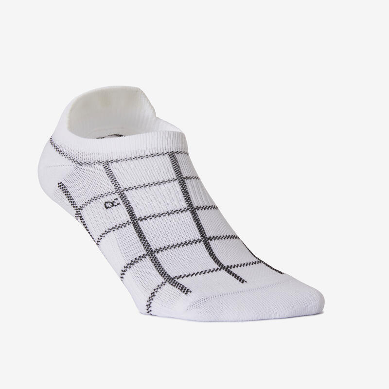 Onzichtbare sokken voor cardiofitness 3 paar met motief zwart wit