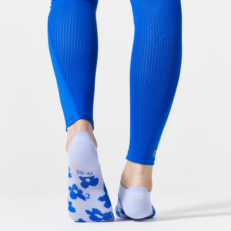 Sportsocken Invisible 3er-Set - blau/rosa bedruckt 