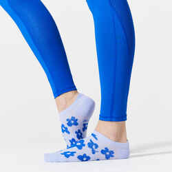 Αόρατες κάλτσες προπόνησης Fitness Cardio, 3 ζεύγη - Μπλε/Ροζ με σχέδιο