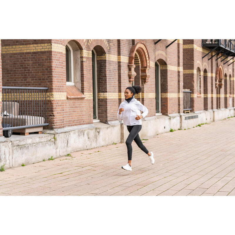 Chaqueta running impermeable Mujer Rain Run 100 blanco