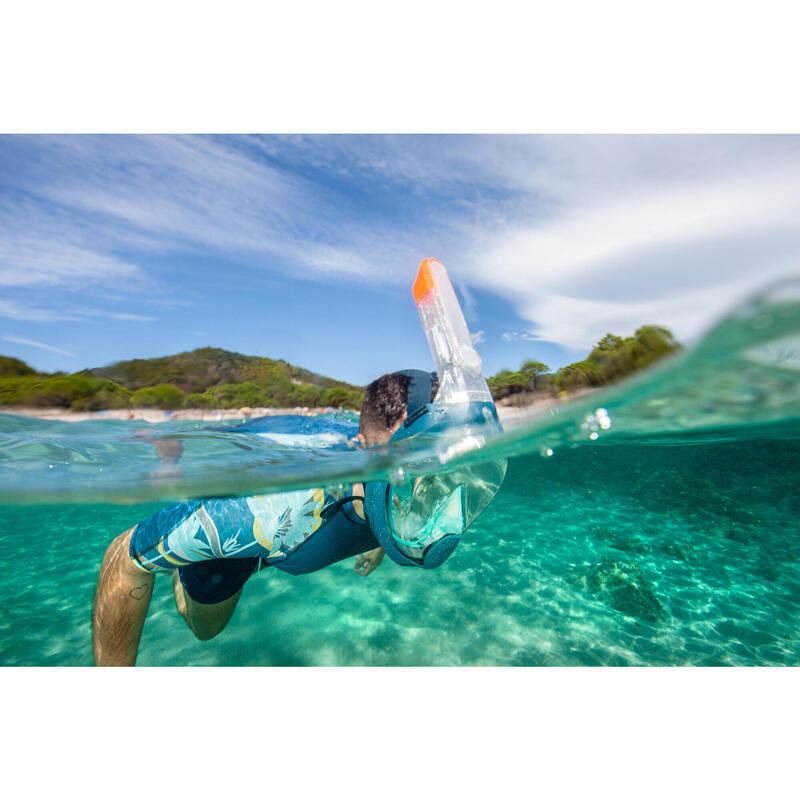 Maschera snorkeling adulto EASYBREATH 540 valvola acustica verde