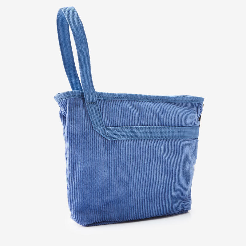 Pochette en velours côtelé Bleu Orage pour sac de fitness