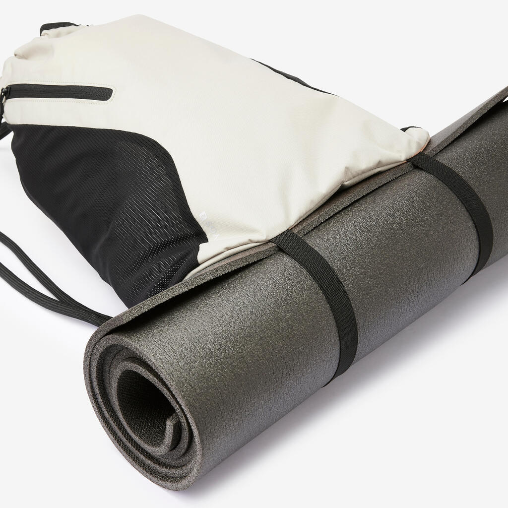 Sac à dos de fitness 15L beige et noir