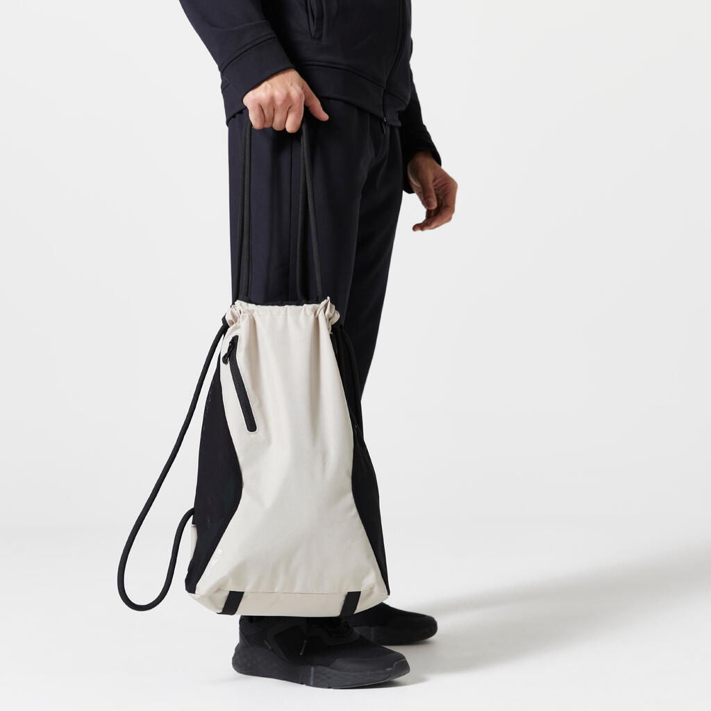 Sac à dos de fitness 15L beige et noir