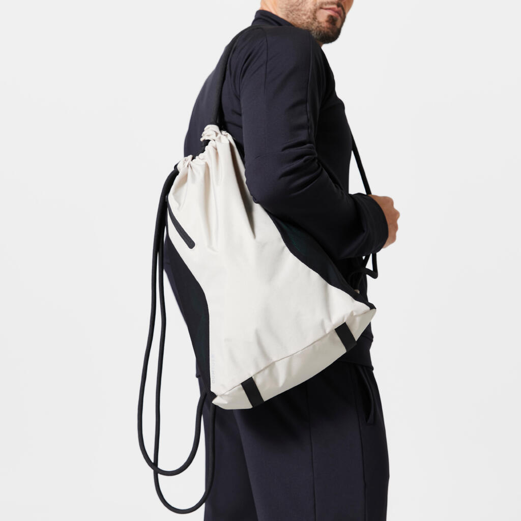 Sac à dos de fitness 15L beige et noir